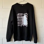 Demure Humor Ghost Spooky Halloween Crewneck Sweatshirt Sweater Men's Large