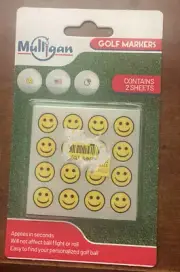 64 Mulligan Golf Ball Markers Yellow Smiley Face Happy Face NEW! Free Shipping