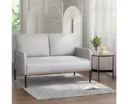 Artiss Armchair 2-Seater Sofa Pillow Linen Grey