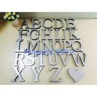在飛比找蝦皮購物優惠-26個英文字母鏡面貼 2英文字母 3D立體 愛心 EVA 壓
