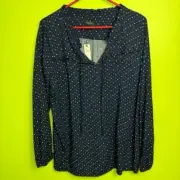 Talbots fun polka dot rayon blouse size M NWT