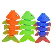 3pcs Water Fish Toys Vivid Entertainment Faux Fish Bone Water Toys Eco-friendly