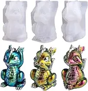 LET'S RESIN Dragon Resin Molds, Hear, Speak, See No Evil 3 Pcs Dragon Epoxy Resin Molds, Lively 3D Animal Silicone Molds for Epoxy Resin, Art Craft, Gift