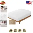 100% Organic Cotton King Size Fitted Sheet – Luxurious 300 Thread Count, White