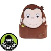 Curious George - George Plush Cosplay 10” Faux Leather Mini Backpack "New"