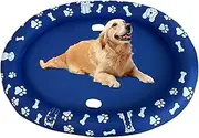 Dog Bath Tub, Dog Floats for Pool, Scratch-Proof Pet Floating Raft Inflatable Folding Non-Slip for Puppy Training Water Play Beach Day Boat Dock Kayak Accessory