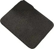 Waterproof Pet Cat Litter Mat Double Layer Pet Litter Box Mat Non-slip Sand Cat Pad Washable Bed Mat Clean Pad Products(Black,Medium)