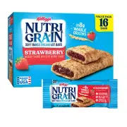 Kellogg's Nutri-Grain Strawberry Chewy Soft Baked Breakfast Bars, Kids Snacks, 2