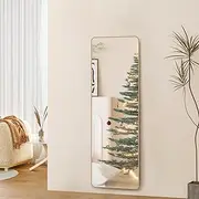 [Yezi] Full Length Mirror, 120X36CM Wall Mounted, Door Hanging Mirror, Leaning, Full Body Dressing Mirror, with Hanger,Shatter-Proof Glass, Home Decor, Modern, Bathroom Bedroom Cloakroom, Gold