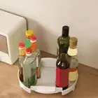 Round Rotating Seasoning Rack Plastic Turntable Spices Rack Desktop