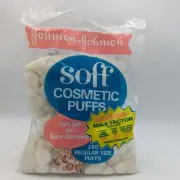 Sealed Johnson & Johnson Soff Cosmetic Puffs Cotton Balls Vintage 1960’s Prop