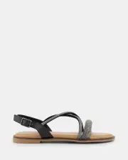 Miss Sofie Melanie/Black Sparkle Womens Sandals 10