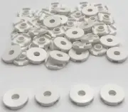 Lego 50 New White Tiles Round 2 x 2 with Hole Flat Smooth Pieces