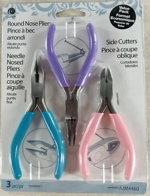 Pliers Round Nose Needle Nosed & Side Cutters 3 pack by Cousin AJM4460