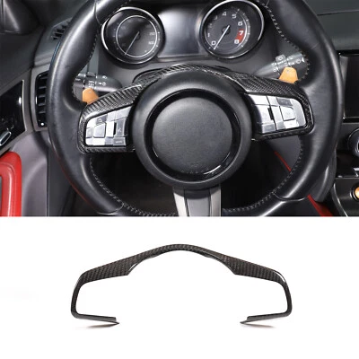 For Jaguar F-Type Carbon Fiber Steering Wheel Button Frame Cover Trim 2015-2021 (for: Jaguar)