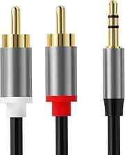 3.5mm to RCA Cable, RCA to Aux Audio Adapter, HiFi Sound Headphone Jack Adapter, Y Splitter RCA Auxiliary Cord 1/8 to RCA Connector for Phone/Speaker/MP3/Tablet/HDTV, 2M