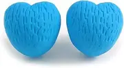[Avalaya] Matte Sky Blue Acrylic Textured Rounded Heart Shaped Stud Earrings, Earring - 20mm Tall, One Size, Plastic