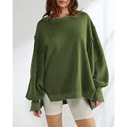Women's Sweatshirt Track Top Pullover Split Long Sleeve Top Athleisure Fall Thermal Warm Wick Moisture Tennis Golf Running Sportswear Activewear Solid Colored