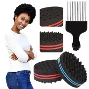 Hair Sponge Brush Curling Comb Sponge Hair Brushes, Barber Twist-Sponge With ✨