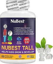 Tall Kids - Helps Kids Grow & Develop Healthily - Immunity & Bone Strength Support - Multivitamins & Minerals for Kids Ages 2 to 9 - Animal Shapes - 60 Chewable Berry Tablets | 1 Month Supply