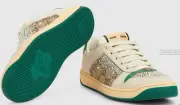 GUCCI Women’s Screener Sneaker Sz 38 Beige & Brown Monogram Canvas Crystals