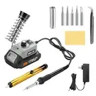 20V 2000mAh，Max 70W Cordless Soldering Iron Station Kit w 6 Extra Iron Ti