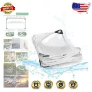 16 Mil Heavy-Duty Clear PVC Tarp - Waterproof Cover for Greenhouses & Events