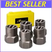 Premium 5-Piece Impact Extractor Set for Stripped Bolts - Chrome Moly Steel