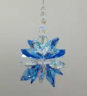 HUGE Double Cluster Suncatcher made with Sapphire Blue & AB Swarovski Crystal's