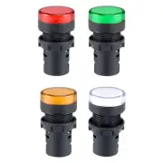 4Pcs AC/DC 24V Indicator Lights, Red+Green+Yellow+White, Flush Panel Mount 7/8"