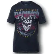 New Affliction Damned Chaos A8256 Men's Short Sleeve T-shirt Tee Black
