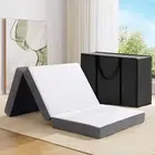 Folding Memory Foam Mattress,4 inch Tri-fold Mattress Topper for Camping and ...