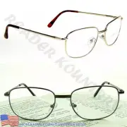 +1.00 to 4.00 MEN'S BIFOCAL READING GLASSES METAL FRAME SPRING HINGES READERS