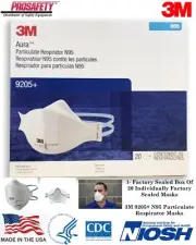 1 BOX OF 20 3M 9205+ Aura N95 Particulate NIOSH Protective Respirator Face Masks