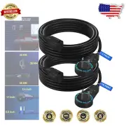 10 Feet 360° Rotating Flat Plug Extension Cord, Black - 2 Pack of Power Cables