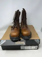 Wolverine Boots 8" Fusion Steel Toe DuraShocks Walnut 01726 Men Sz 9 D