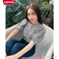 在飛比找momo購物網優惠-【LEVIS 官方旗艦】女款 澎澎袖襯衫 / 英倫細格紋 熱