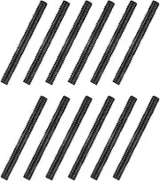 uxcell 12Pcs Fully All Threaded Rod, 5/16" Thread 18 Pitch 3" Length Carbon Steel Long Threaded Screw Threads Black Zinc Fully Studding Rod Bar for Furniture Garden Mounting Assembly