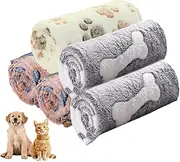 Eidoct 5 Pack Pet Soft Dog Blanket, Super Soft Warm Pet Cover Blanket, Warm Flannel Blanket for Small Medium Dogs and Cats, 76 x 53 cm
