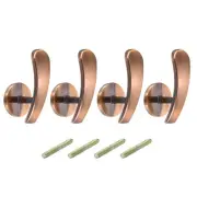 4Pcs Aluminum Alloy Wall Mounted Curtain Holdback Drapery Holder Hook, Copper