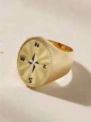 [Foundrae] Foundrae - Internal Compass 18-karat Gold And Enamel Signet Ring - 8 8 Gold