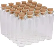 20ml Small Glass Bottles Tiny Glass Vial Jars with Cork Stoppers,Message Bottles