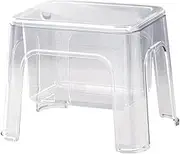 Portable Step Stool Organizer for Home Storage, Step Stool Entryway Shoe Stool Clear Minimalist Foot Stool Portable Footstool Storage Ottoman for Laundry Living Room Kitchen, Clear