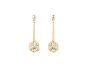 Crystals from SWAROVSKI ® Cube Drop Earrings (Gold)