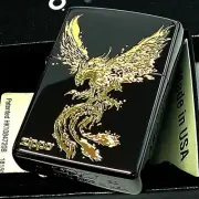 Zippo Phoenix Japanese Pattern Black Nickel Gold Filler Zippo Logo