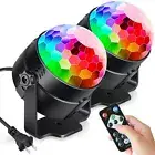 Luditek 2-Pack Sound Activated Party Lights with Remote Control, Disco Ball L