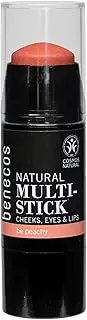 Benecos Natural Multi-Stick, Be Peachy, 4.5g, For Lips, Cheeks and Eyes, 3 Colours