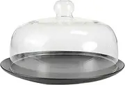 High Borosilicate Glass Microwave Cover for Food, Anti-Splash Microwave Plate Cover, Multi-Function Cake Dome, Easy Grip Handle, Dishwasher Safe,20cm