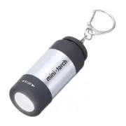 Mini Keychain Flashlight, LED Flashlight Torch USB Rechargeable, Silver Tone