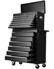 [Giantz] 16 Drawers Tool Box Chest Trolley Black
